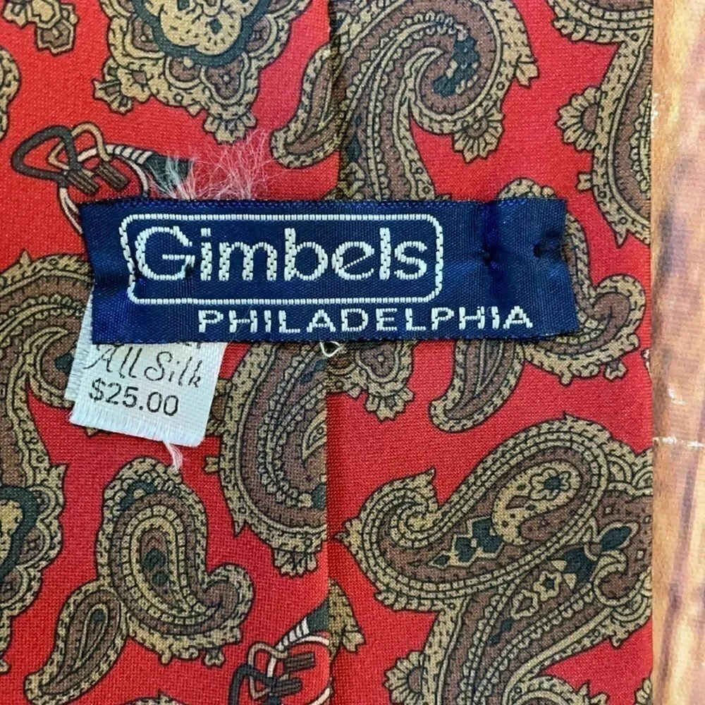 NWOT Vintage Gimbels Silk Neck Tie